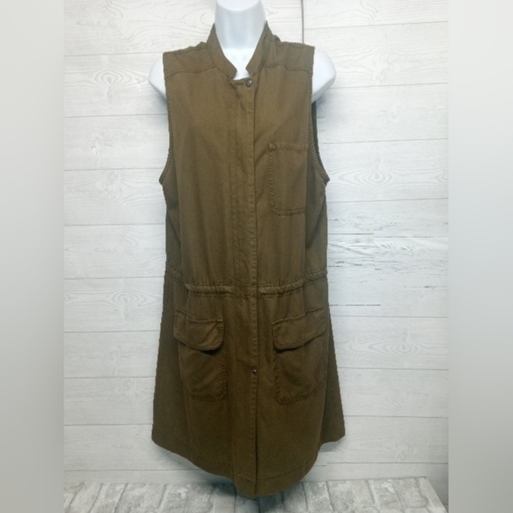 Hinge Designed N Seattle Women Sz M Sleeveless Utility Minimalist‎ Zipper Dress